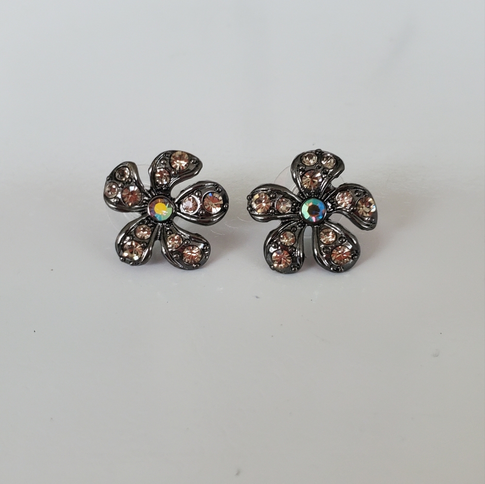 Large flower stud earrings